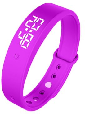 Vibrationswecker Armband, Vibrationsalarm Erinnerung Uhr, Silent Vibrations Wecker Armband, Töpfchen-Trainingsuhr, Trinkerinnerung, Pillenerinnerungen, Vibrationsarmuhr für Kinder Erwachsene, Lila