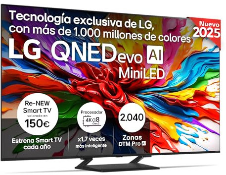 LG TV QNED Evo AI 2025 | 65QNED93A | 65'' (164 cm) | MiniLED 144Hz| Processeur α8 AI 4K Gen2 |Dolby Vision & Atmos | Alexa