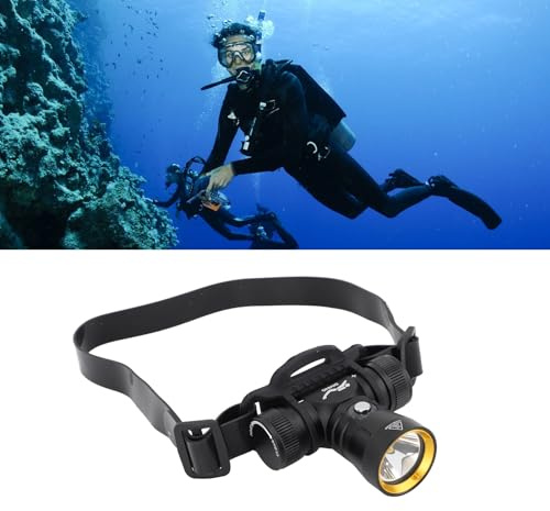 Gonetre Diving -Scheinwerfer 8000 Lm Hohe Helligkeit Wasserdichtes Aluminiumlegierungskopf Montiertes Licht für Tauchen und Erkundung Im Freien