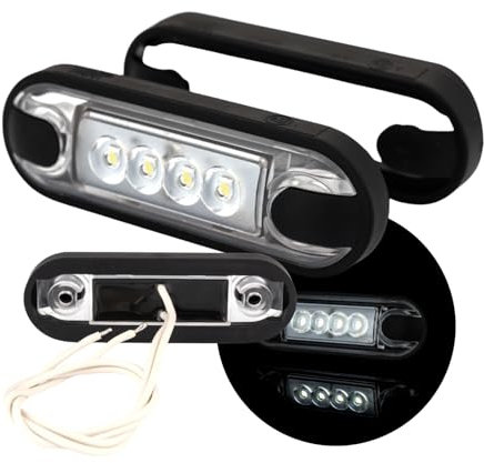 Web Truck Luz de Posición SLIM, Blanca Pack Ahorro Luz de Contorno 12V 24V, Delgada 2 Piezas | Coche Autobús Camión ATV Caravana Remolque