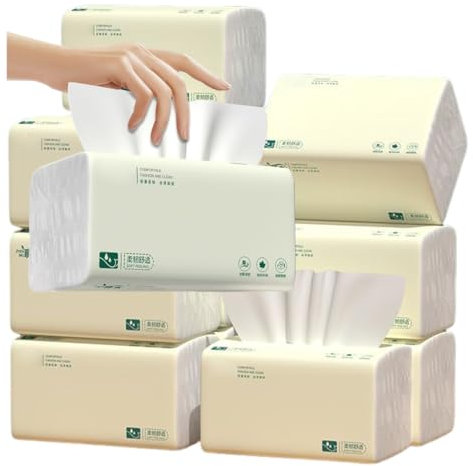 12 Stück, insgesamt 6240 Blatt, weiches weißes Gesichtstuch, 5-lagiges Toilettenpapier, Holzzellstofffaser, Einweg-Serviette, Reise-Papierhandtücher, Papierextraktion