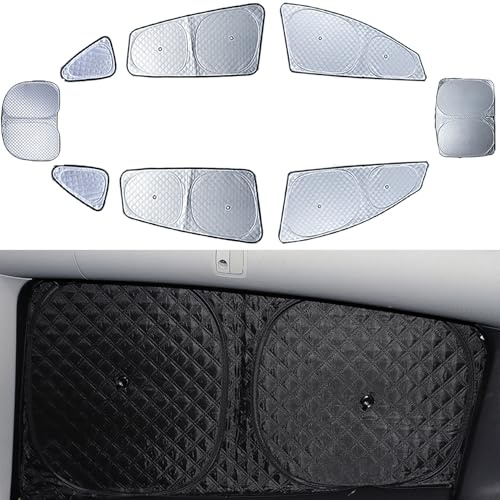 WeDoi Upgraded Camping Privacy Curtain 8 Pieces for Tesla Model Y 2020-2026 Window Sunshade for Model Y Juniper Camping Shades Windshield Sunshade Privacy Screens forTesla Accessories
