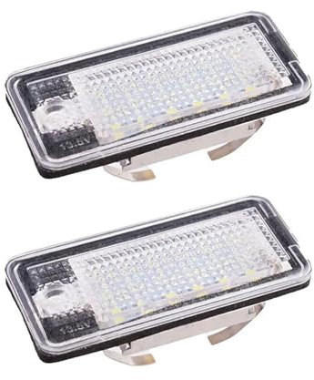 LED License Plate Lights,Number Plate Lamp 2PCS Rear License Plate Light Fit use for Audi A3 S3 8P A4 S4 B6 B7 A6 C6 S6 A8 S8 Q7 RS4 RS6 Auto Lamp Light