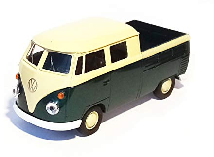 Toi-Toys Volkswagen T1 Doppelkabine Pick UP 12cm VW Modellauto aus Metall Modell Auto Spielzeugauto 3-Farben 77 (Grün)