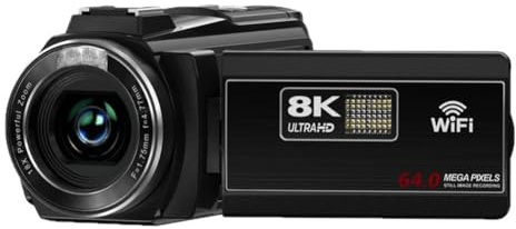 Suoumwa Camcorder Recorder 8K Videokamera 3 LCD -Touchsbildschirm 60fps/64MP 18x Digital Zoom HD WiFi Tragbar