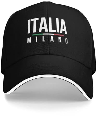 IUAOUADA Mode Unisex Weiße Italien-Flagge Milano-Buchstaben Poolparty Baseballkappen Frauen Drucken Frauen-Strand-Golfmütze Snapback-Mütze Outdoor-Geschenk