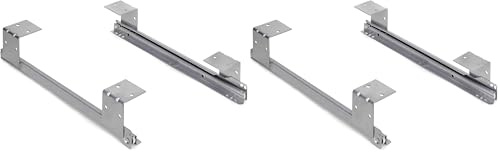 Emuca 3026025 Jeu de coulisses à galets pour tiroir porte-clavier, gris (Lot de 2)