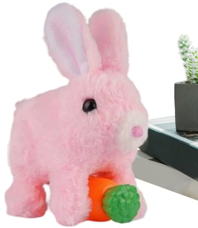 Genérico Juguete Conejo Móvil, Animal De Compañía Educativo Realista Y Tierno, Juguete de Conejo Que Camina, Regalo para Niños y Niñas en Cumpleaños Navidad y Pascua