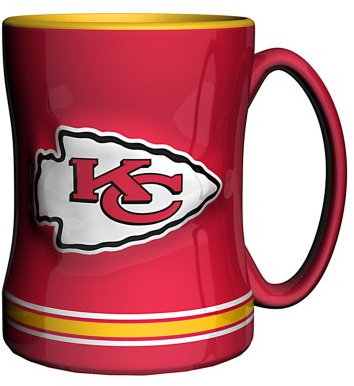 Boelter Brands NFL Relief-Tasse, 414 ml, Keramik, Tasse, Mug, 14 oz, Rot, Kansas City Chiefs