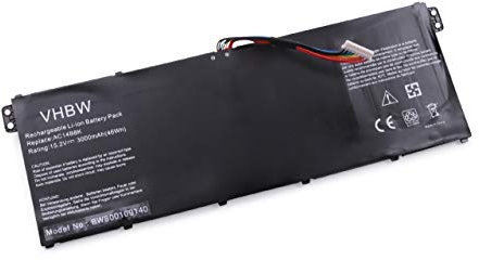 vhbw Akku kompatibel mit Acer Aspire E15 ES1-511-C3M4, E3-111, E3-112, E3-112M, E5-721 Notebook (3000 mAh, 15,2 V, Li-Polymer)