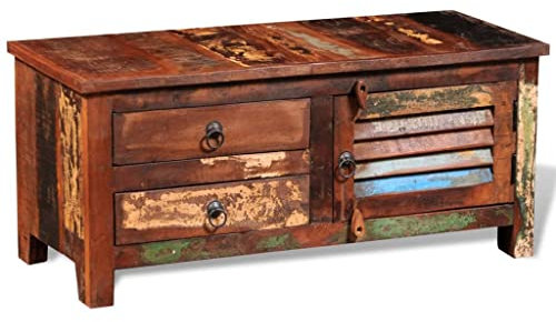 vidaXL Massivholz TV Schrank Lowboard Fernsehschrank Fernsehtisch Hifi Möbel