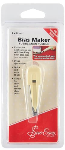 Sew Easy Bias Binding Maker –Creates 6mm Tapes Fusible & Non Fusible for Decoration in Celtic & Stained Glass Quilts, Sewing, Dressmaking
