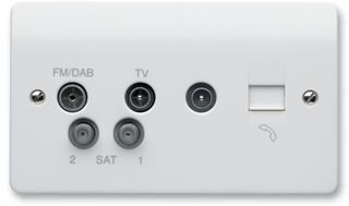 Mk K3566DABWHI 2-Gang TV/FM Dab/ SATX2 Quadplexer with BT andTV Secondary