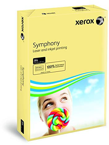 Xerox 003R93219 farbiges Druckerpapier Kopierpapier Symphony pastell Din A4, 160 g/m², 250 Blatt pro Pack, elfenbein