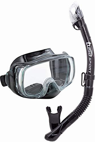 TUSA Sport Imprex 3D Dry Schnorchelset schnorchel-maske trocken schnorchel silikon, erwachsene, schwarz