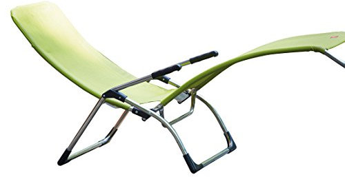 Jan Kurtz Samba Gartenliege, Aluminium, Grün, Länge: 142 cm, Breite: 63 cm, Höhe: 107 cm