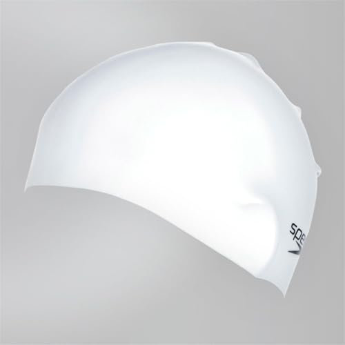 Speedo Plain Moulded Silicone Gorro de Natación, Unisex Adulto, Blanco, Talla Única