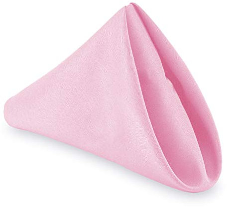 Lann's Linens - 1 douzaine de Serviettes de Table surdimensionnées de 50,8 cm - Lavable en Machine - Tissu Polyester de qualité Restaurant/Mariage/hôtel - Rose