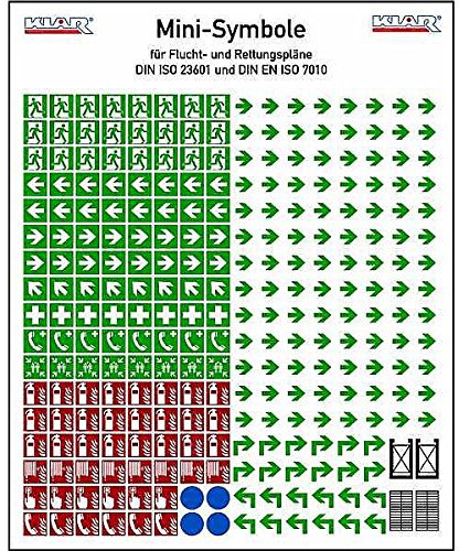 LEMAX® Aufkleber Minisymbole nach DIN ISO 23601 und DIN EN ISO 7010 Folie selbstklebend 170x210mm