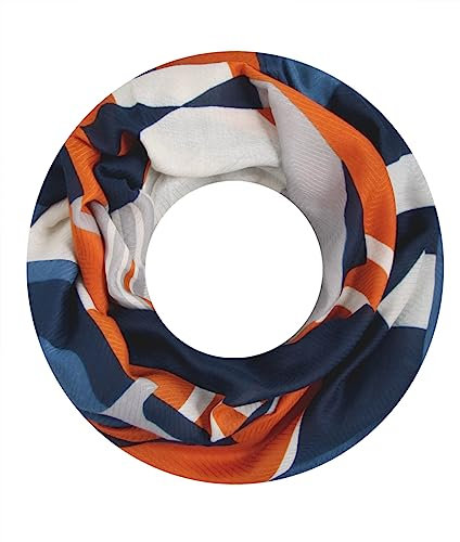 Majea Damen Loop Schal Schlauchschal Halstuch (880020) (blau 1)