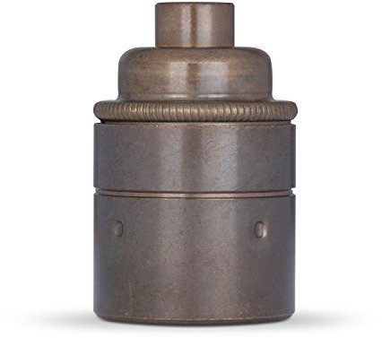 Vintage Lampenfassung aus Messing E27 - Das Original aus Europa - Ein/Aufbaufassung M10x1 Gewinde, Finish: Glattmantel, Old English