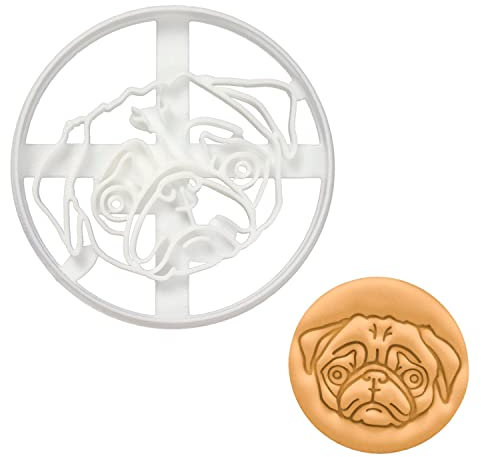 Mops Gesicht Ausstechform, 1 Teil, Bakerlogy