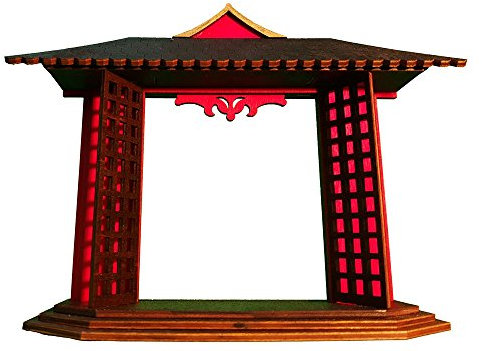 Tanno Design® Japanisches Eingangstor Tempel Schrein Torii - rot/schwarz 21,5 x17cm