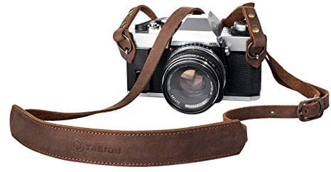 TARION TNS-L1 Tracolla per fotocamera stile vintage stile durevole e regolabile borsa in pelle scamosciata per fotocamera