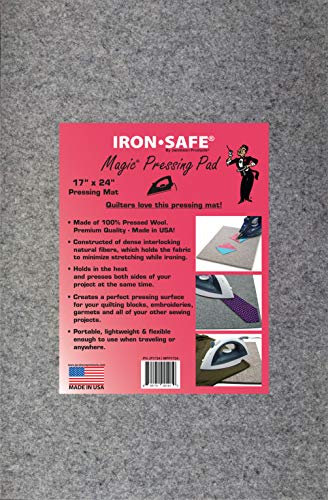 Jacobson Products Premium Woll-Bügelunterlage für Quilter - 100 % Wollfilz Pressmatte - das ideale Presskissen für Zuhause und gewerbliches Bügeln (43,2 x 61 x 1,3 cm)