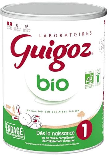 GUIGOZ BIO 1 Dès la naissance - Lait bébé 1er âge en poudre de 0 à 6 mois - Boîte de 800g
