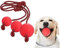 LHKJ 3 Pcs Dog Toy Natural Rubber Rope Ball For Big and Medium Dogs(Red)