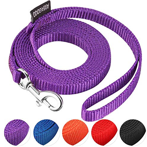AMAGOOD 6 FT Cat Leashes, Strong Traditional Style Leash with Easy to Use Collar Hook,Cat Lead Great for Cats (3/8 in x 6 ft(Pack of 1), Purple)