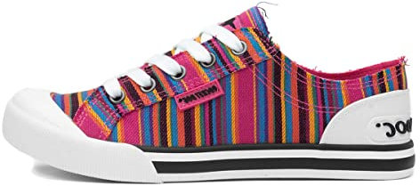 Rocket Dog Jazzin Aloe Womens Multi Stripe Canvas - Size 6 UK - Multicolour