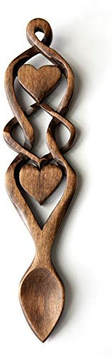 Dwynwen Love Spoon - Free Engraving of Names & Date on Welsh Love Spoons