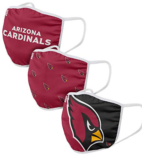 FOCO Arizona Cardinals NFL Face Covering 3Pack Face Mask Forever Collectibles - One-Size