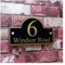 QSCTYG Hausnummer Customized/Personalisierte Moderne Plexiglas Haus Schilder Türschilder Plaketten mit bunten Folien Tür Nummer und St. Schild 65 (Color : Black with Gold, Size : 15cm*25cm)