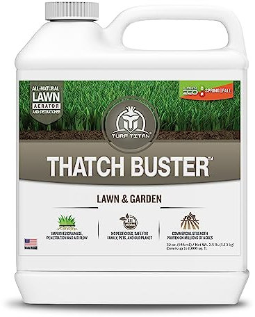 Turf Titan Thatch Buster - Liquid Aeration for Lawn Soil - Easy-to-Use Liquid Soil Loosener and Soil Conditioner for Lawns - 32 oz