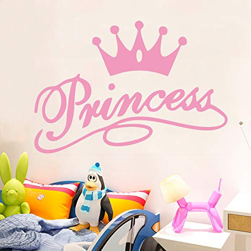 Wandtattoo, Motiv: Prinzessinnenkrone, Wandaufkleber, Vinyl-Kunst-Design, lustiges Bild, Wanddekoration für Jugendliche, Kinderzimmer, Spielzimmer, Heimdekoration, Tapete (Pink)