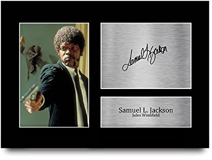 HWC Trading A4 Samuel L Jackson Pulp Fiction Gifts Printed Signed Autograph Picture for Movie Memorabilia Fans