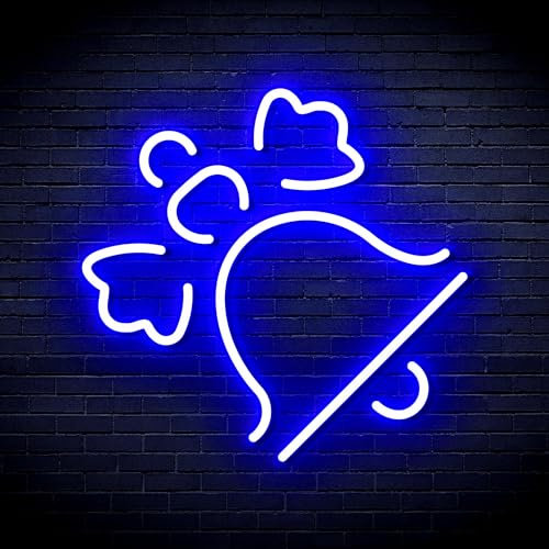 Weihnachtsglocke mit Band Flex Silikon LED Neon Schild - Blau - st16s33-fnu0188-b