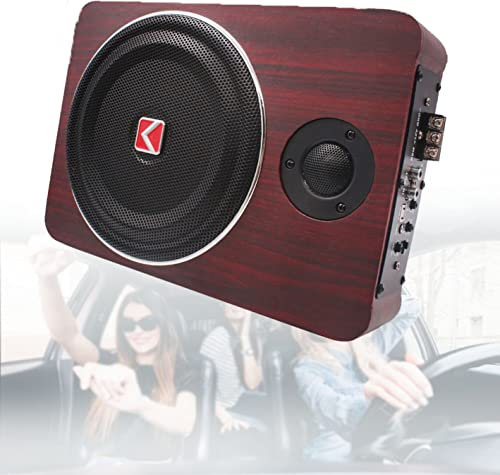 RYUUZA Sit down auto subwoofer,Car Subwoofer Audio Speaker,8-Inch Low-Profile Amplified Subwoofer System,Amplified Car Subwoofer, Slim Thin Loaded Subwoofer Air Tight Sealed Bass Enclosure,for Cars