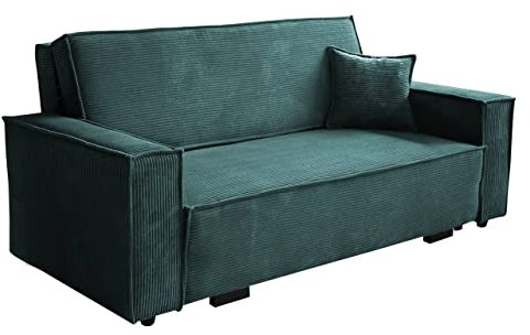 Mirjan24 Sofa Viva Star Cord IV mit Schlaffunktion, 4 Sitzer Polstersofa mit Bettkasten inkl. Kissen, Schlafsofa, Bettsofa, Sofagarnitur, Farbauswahl, Wohnlandschaft (Poso 125)