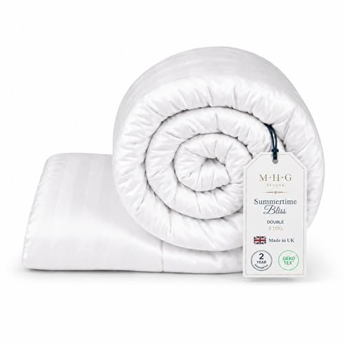 MHG Living 3 Tog Summer Double Duvet - Lightweight Cooling Hollowfibre Quilt for Hot Sleepers, OEKO-TEX Certified, Made in UK, Hypoallergenic & Breathable, Machine Washable Bedding, 200x200cm