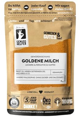 Bremer Gewürzhandel Goldene Milch Pulver, ohne Zuckerzusatz, Kurkuma Latte Gewürzmischung, 100g