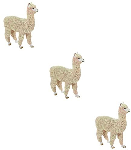 ibasenice Alpaka Statue 3st Alpaka-modellspielzeug Kleines Alpaka-Modell Alpaka-tischdekoration Lama-Figur Alpaka-Figuren Kleine Alpaka-skulptur Simulation Alpaka Lama-Statue Puppe Kind Tier Plastik