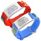 Notfallarmband SOS Armband Kinder Personalisierte - 2 Stück Gravur Edelstahl Tag & Rot Blau Silikonband Armband Anti-Verlust Notfall Armband ID Armbänder mit Telefonnummer für Mädchen Jungen
