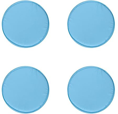 KAREN66 4 Stück Sitzkissen 30 cm Rundes Stuhlkissen Sitzpolster für Stuhl Weiches Stuhlauflage Sitzauflage Dekokissen für Innen- & Außenbereich (30 x 30 cm, Himmelblau)