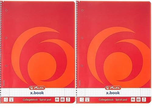 Herlitz Collegeblock A4, 80 Blatt, 70 g/m (Packung mit 2)