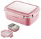 kyaoayo Brotdose Edelstahl mit Fächern, Lunchbox Auslaufsicher 850ml, Brotdosen für Erwachsene & Kinder, Nachhaltig Brotzeitbox mit Clip-Verschluss, Bento Box für Schule/Arbeit/Picknick (850ML, Rosa)