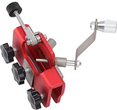 Pssopp Afilador de Motosierra, Manivela de Alta Eficiencia, Plantilla de Afilado de Cadena de Fácil Uso para Sierras Eléctricas (Rojo)